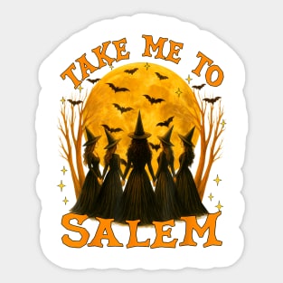 Take Me To Salem Halloween Feminist Witch Women Girls Sticker